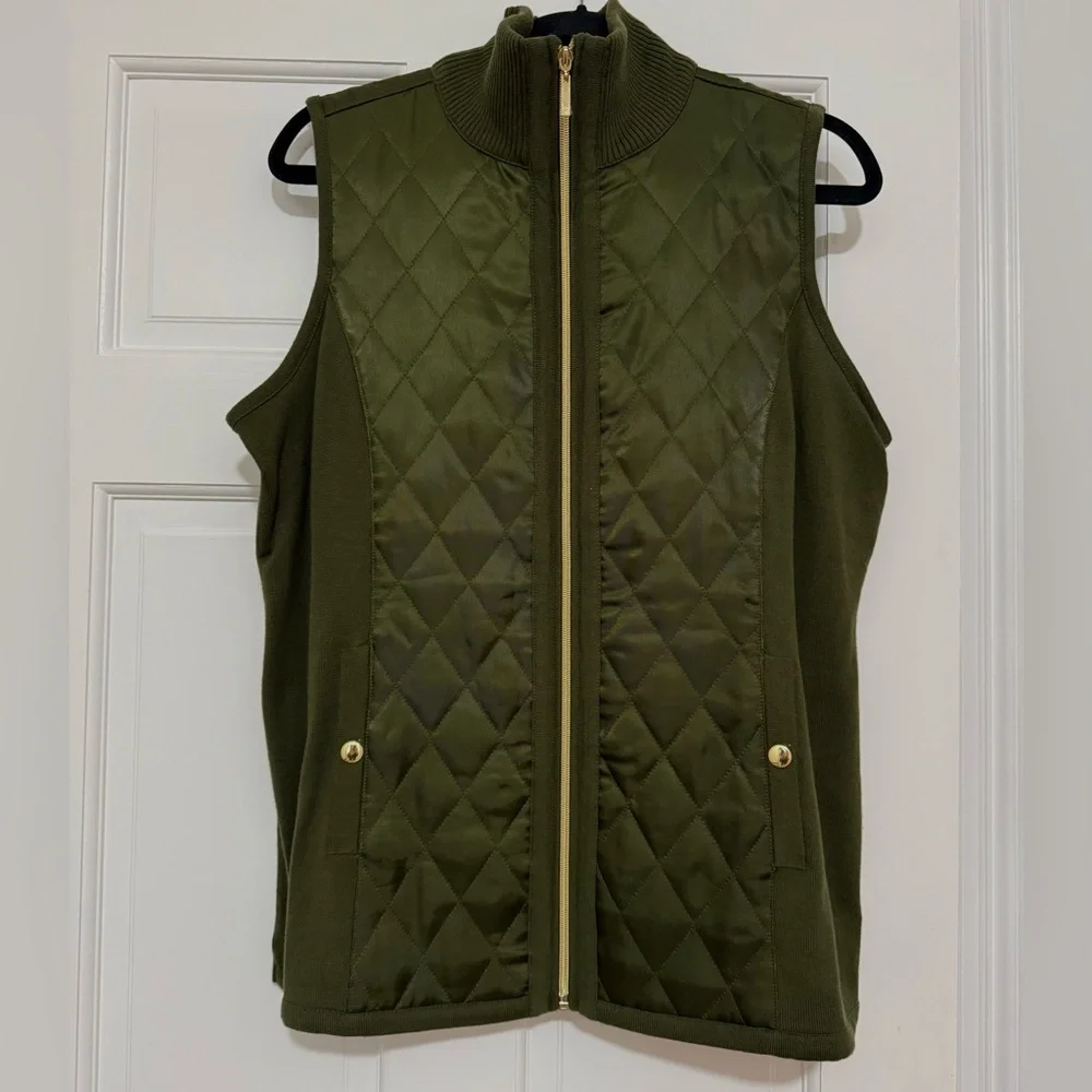 ๐ 2 for $12 Susan Graver Zip Vest Sweater MED- EUC! - Picture 1 of 8